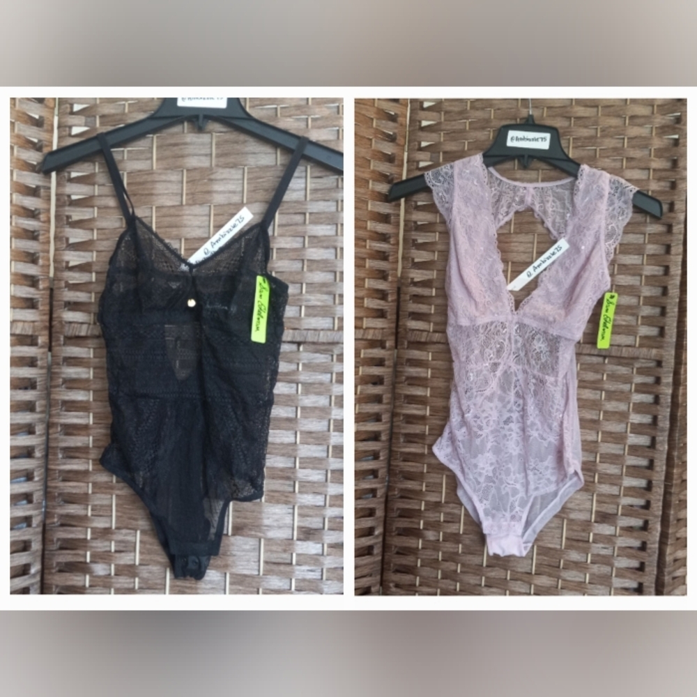 2 Sam Edelman Lace Bodysuits Juniors Medium